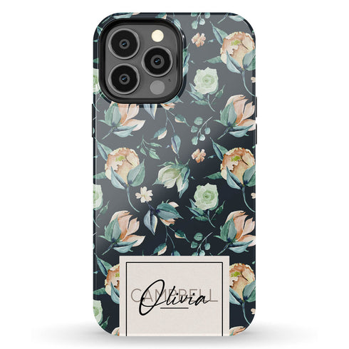 Delicate Flowers Custom Name iPhone Case